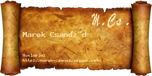 Marek Csanád névjegykártya