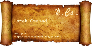 Marek Csanád névjegykártya